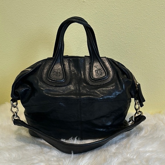 💯 Authentic GIVENCHY Nightingale Black 2way Leather Handbag🍀 - Picture 1 of 13